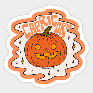 Capricorn Jack O Lantern Sticker